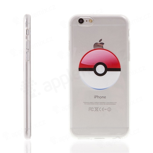 Kryt pro Apple iPhone 6 Plus / 6S Plus gumový - Pokemon Go / Pokeball - červený