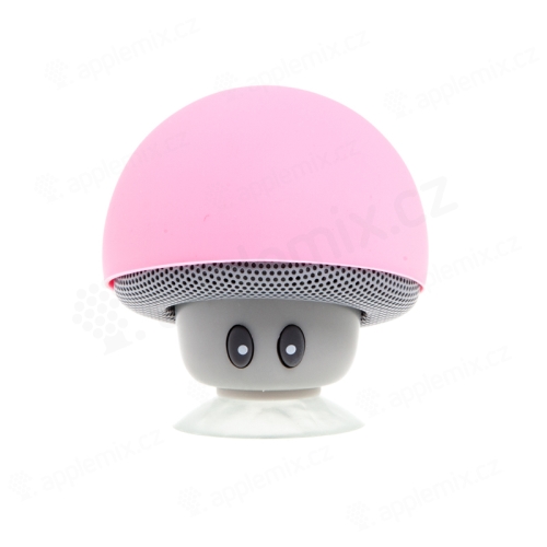 Reproduktor Bluetooth - houba - růžový