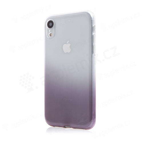 Kryt pre Apple iPhone Xr - farebný prechod - gumový - priehľadný / sivý