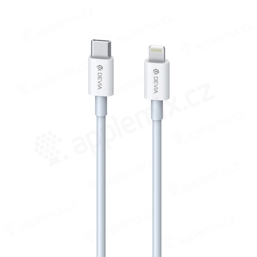 Synchronizační a nabíjecí kabel DEVIA - USB-C - Lightning pro Apple zařízení - bílý - 1m