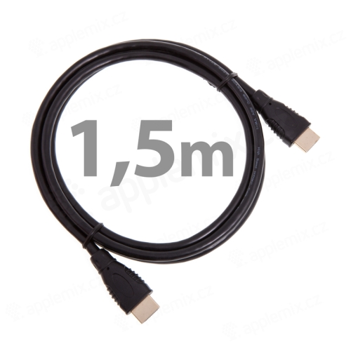 Prepojovací kábel PREMIUMCORD HDMI-HDMI - podpora Ethernetu - čierny - 1,5 m