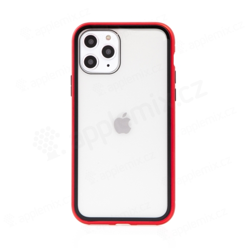 Kryt pre Apple iPhone 11 Pro - magnetické uchytenie - sklo / kov - červený