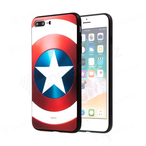 Kryt MARVEL pre Apple iPhone 7 Plus / 8 Plus - Captain America - gumový - červený
