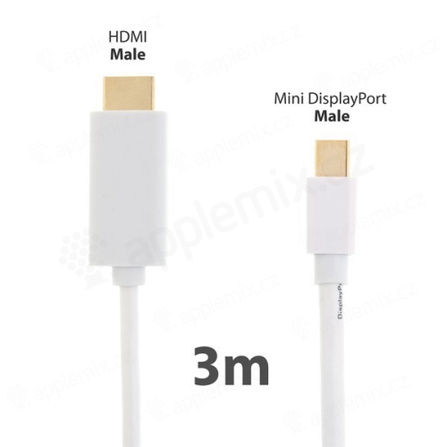 Propojovací kabel Mini Displayport (Thunderbolt) na HDMI - bílý - 3m