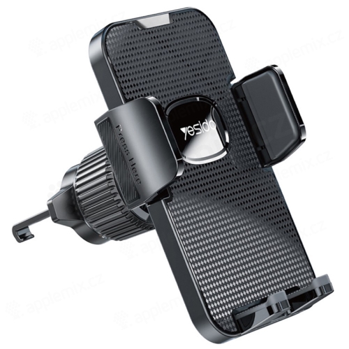 Držák do auta YESIDO C136 pro Apple iPhone - robustní provedení - ruční ovládání - plastový - černý