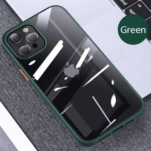 Kryt USAMS Janz pre Apple iPhone 12 / 12 Pro - plast / guma - priehľadný / zelený