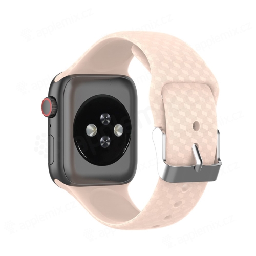 Řemínek pro Apple Watch 41mm / 40mm / 38mm - 3D textura - silikonový - růžový