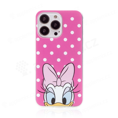Kryt Disney pre Apple iPhone 13 Pro - Daisy - gumový - ružový - bodky