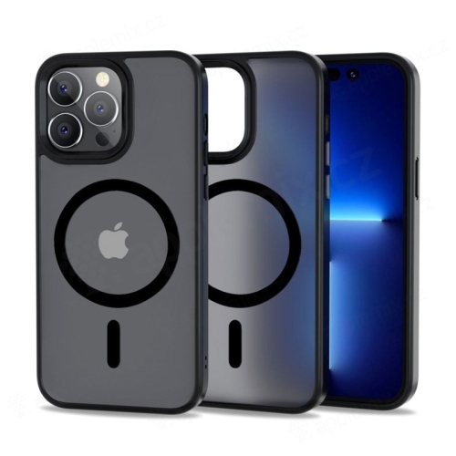 Kryt pre Apple iPhone 14 Pro Max - Podpora MagSafe s vyvýšeným okrajom fotoaparátu - plast/guma - čierny