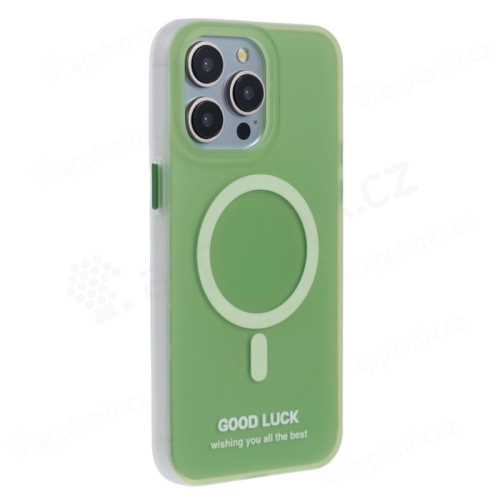 Kryt pre Apple iPhone 14 Pro - Podpora MagSafe - GOOD LUCK - Priesvitný - Zelený