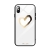 Kryt pro Apple iPhone Xs Max - srdce "For Love" - guma / sklo - černý / bílý