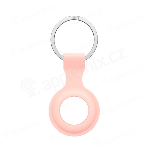 Kryt / obal pro Apple AirTag - kroužek na klíče - silikonový - růžový