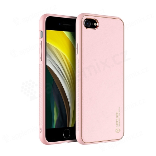 Kryt DUX DUCIS Yolo pre Apple iPhone 7 / 8 / SE (2020) / SE (2022) - syntetická koža - ružový / zlatý