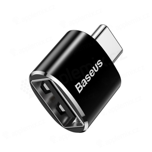 Přepojka / redukce BASEUS - USB-A samice na USB-C samec - kovová - černá