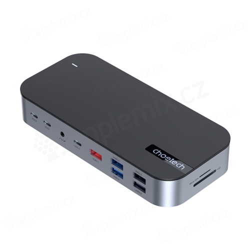 Dokovací stanice / replikátor CHOETECH pro MacBook - USB-C na 2x HDMI / DisplayPort / 5x USB-A / ethernet