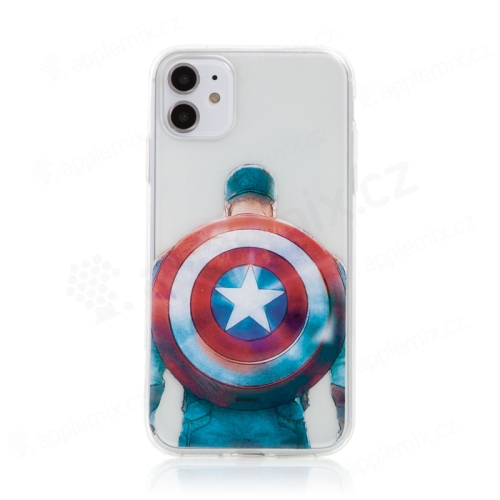 Kryt Captain America pro Apple iPhone 11 - gumový - průhledný