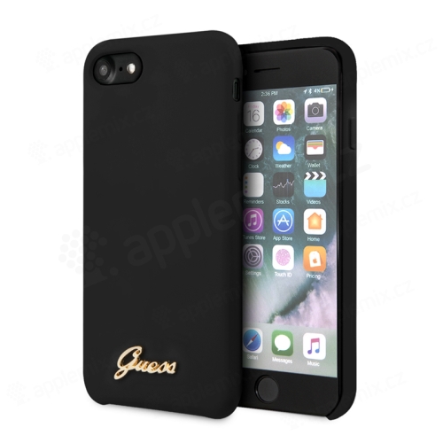 Kryt GUESS Retro pro Apple iPhone 7 / 8 / SE (2020) - silikonový - černý