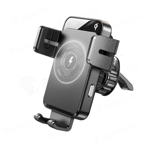 JOYROOM Držiak do auta / Qi nabíjačka pre Apple iPhone - Elektronický držiak - Mriežka - Čierna