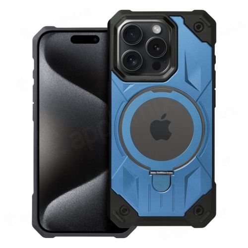 Armor Mag Cover pre Apple iPhone 15 Pro - Podpora MagSafe - Odolný - Guma/plast - Modrý