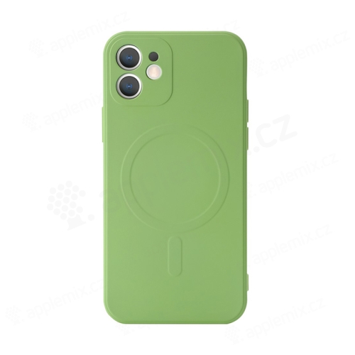 Kryt pre Apple iPhone 12 - Presný výrez na fotoaparát - MagSafe - Gumový - Svetlozelený