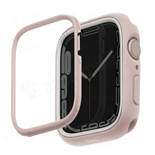 Kryt UNIQ Moduo pre Apple Watch 44 / 45 mm - vymeniteľné rámčeky - plastový - ružový / biely