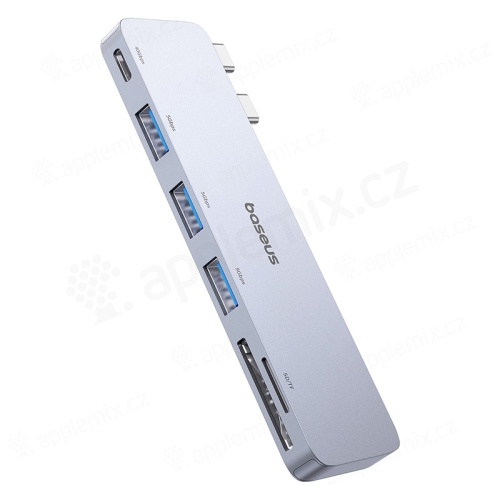 Dokovací stanice / hub BASEUS pro Apple MacBook - 2x USB-C na 3x USB-A + USB-C + SD