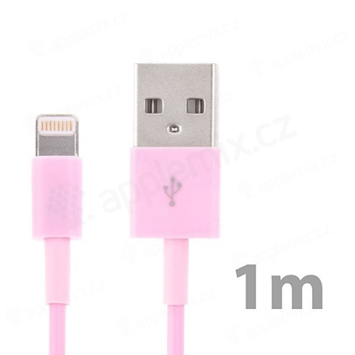 Synchronizační a nabíjecí kabel Lightning pro Apple iPhone / iPad / iPod - světle růžový - 1m