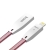 Synchronizačný a nabíjací kábel HOCO Lightning pre Apple iPhone / iPad / iPod - samonavíjací - nylonový - reflexný / ružový