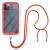 Kryt pre Apple iPhone 12 Pro Max - Odolný - Šnúrka na zavesenie - Plast / guma - Červený