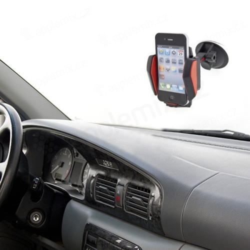 Univerzální držák do auta pro iPhone a podobná zařízení - černo červený
