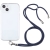 Kryt pre Apple iPhone 13 - Šnúrka - Gumový - Transparentný / Tmavomodrá šnúrka