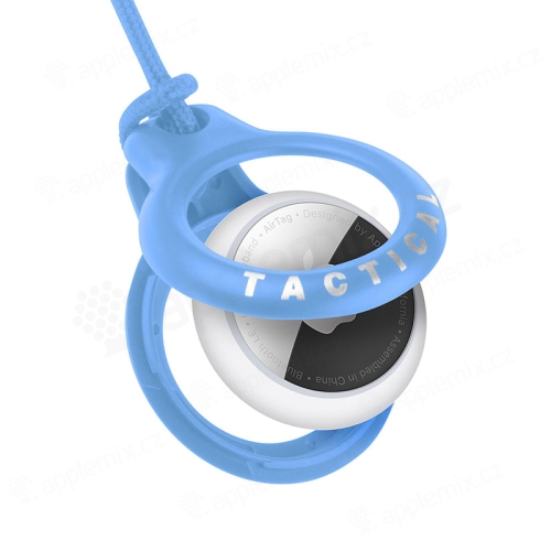 Kryt/púzdro pre Apple AirTag TACTICAL Beam - so šnúrkou na zavesenie - plastové - modré