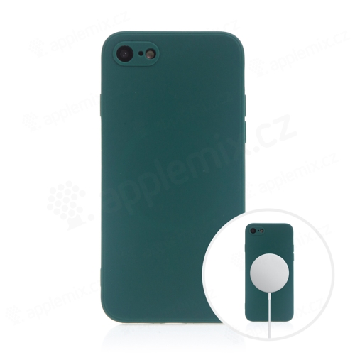 Kryt pro Apple iPhone 7 / 8 / SE (2020) - MagSafe magnety - silikonový - lesně zelený