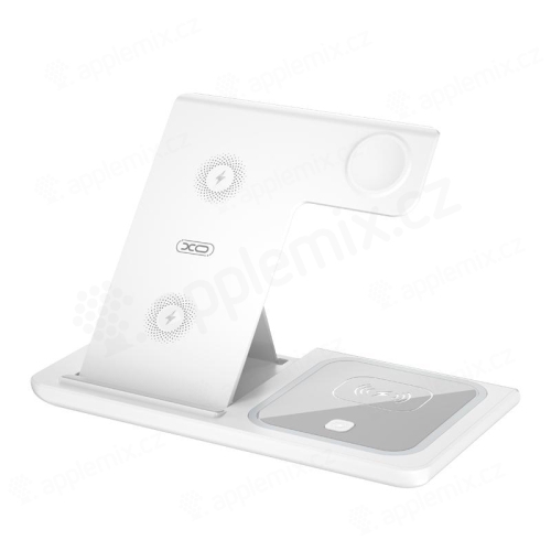3v1 nabíjecí stanice XO WX023 Qi pro Apple iPhone + AirPods + Watch - bílá