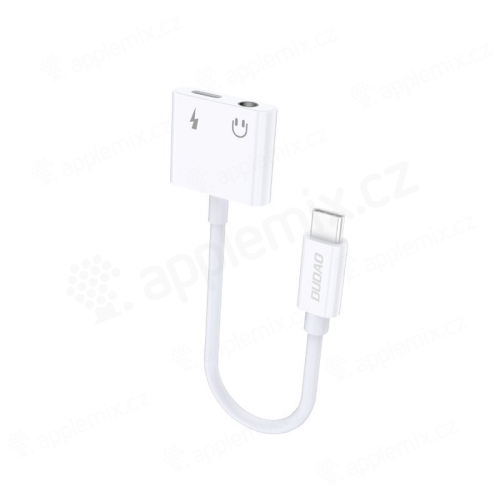 DUDAO USB-C na 3,5 mm jack + USB-C adaptér - pre Apple iPad - 10 cm - biely