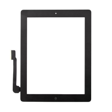 Přední dotykové sklo (touch screen) pro Apple iPad 4.gen. - osazený - černý rámeček