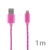 Synchronizační a nabíjecí kabel Lightning pro Apple iPhone / iPad / iPod - tkanička - růžový - 1m