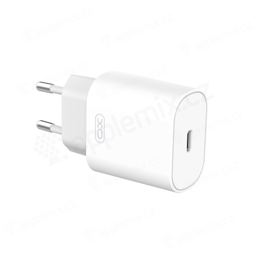 25W EU napájecí adaptér / nabíječka XO - rychlonabíjecí - USB-C pro Apple iPhone / iPad - bílý