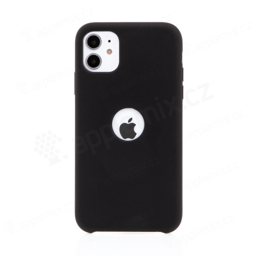 Kryt pre Apple iPhone 11 - gumový - príjemný na dotyk - s výrezom pre logo - čierny