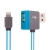 Synchronizační a nabíjecí kabel Lightning - pravoúhlý USB konektor + připojovací USB port - modrý - 1m
