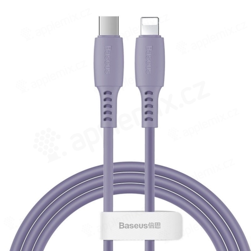 Synchronizačný a nabíjací kábel BASEUS - Lightning pre zariadenia Apple - USB-C - 1,2 m - fialový