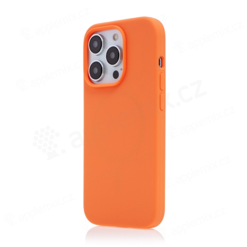 Kryt pre Apple iPhone 14 Pro Max - silikónový - podpora MagSafe - oranžový