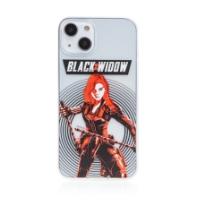Kryt MARVEL pro Apple iPhone 13 - Black Widow - gumový - černý
