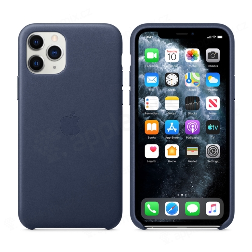 Originální kryt pro Apple iPhone 11 Pro - kožený - půlnočně modrý