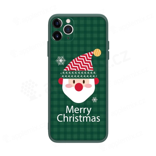 Kryt pro Apple iPhone 12 Pro Max- vánoční - gumový - zelený / Santa Claus