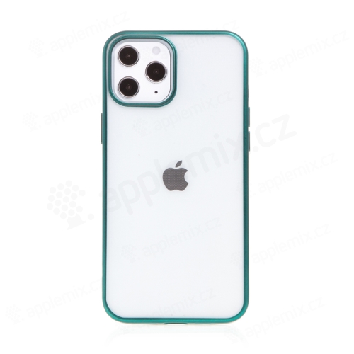 Kryt FORCELL Electro Matt pre Apple iPhone 12 / 12 Pro - gumový - priehľadný / zelený
