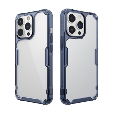 Kryt NILLKIN Nature pro Apple iPhone 13 Pro - plastový / gumový - průhledný / modrý rámeček