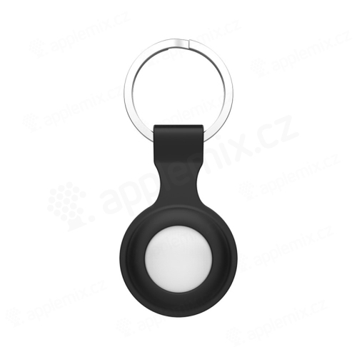 Obal / puzdro pre Apple AirTag - krúžok na kľúče - silikónové - čierne