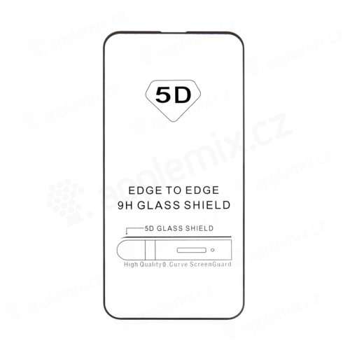 Tvrzené sklo (Tempered Glass) "5D" pro Apple iPhone 13 / 13 Pro / 14 - 2,5D - černý rámeček - čiré - 0,3mm