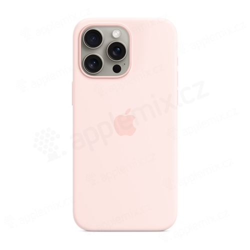 Originálny kryt pre Apple iPhone 15 Pro Max - MagSafe - silikónový - svetlo ružový